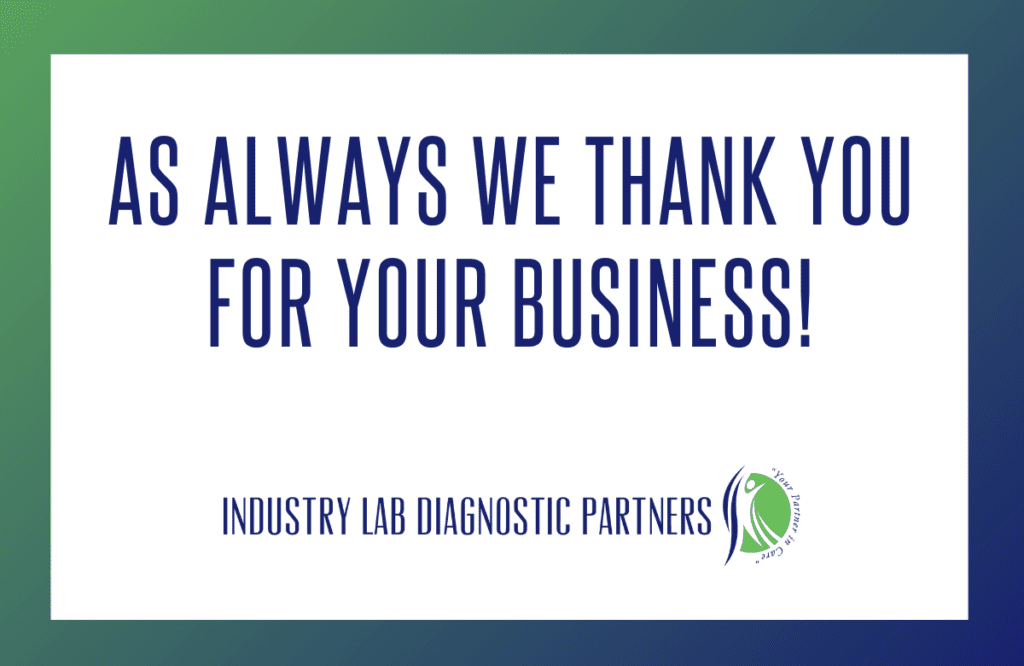 As always, we thank you for your business!